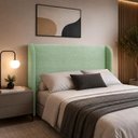 Ver imagem 1 de Cabeceira Casal Estofada Ideal para Cama King 190cm Bouclé - Oliva