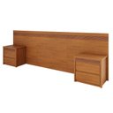 Ver imagem 2 de Painel Cabeceira Frisado Casal/Queen com LED e 2 Mesas de Cabeceira 109x270cm