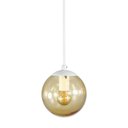 Ver imagem 3 de Pendente Branco C/ Globo de Vidro Ambar de 14cm + Led 2w