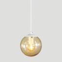 Ver imagem 4 de Pendente Branco C/ Globo de Vidro Ambar de 14cm + Led 2w