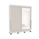 Ver imagem 2 de Guarda-roupa Casal Madrid 2 Portas 2 Gavetas com Espelho Creme/branco - Politorno