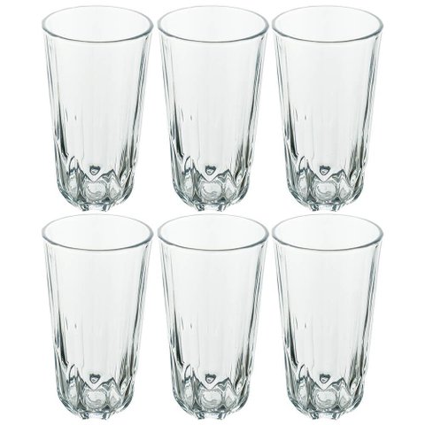 Jogo de Copos de Vidro 280ml 6 Peças - Seu Lar