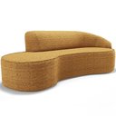 Ver imagem 6 de Sofá 3 Lugares Curvo Living Firenze Direito D02 Prime Bouclê Mostarda 180cm Pb-03