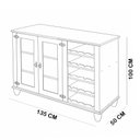 Ver mais imagens de Kit Aparador Buffet Adega 135cm com Cristaleira 2 Portas Vidro Alegra S05 Off White Nogueira - Lyam
