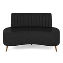 Ver imagem 2 de Sofá Living Decorativo 2 Lugares 1,60M Katara Preto Corino G33 - Gran Belo