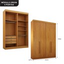 Ver imagem 2 de Quarto de Casal Modulado 11 Portas Orion Ambiente Cinamomo - Leifer Móveis