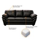 Ver imagem 5 de Sofá de Couro 3 Lugares Paris 216cm M06 Cor Preto 450 - Doce Sonho Móveis SOFÁ 2 LUGARES 3 LUGARES C