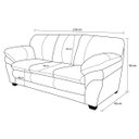 Ver imagem 4 de Sofá de Couro 3 Lugares Paris 216cm M06 Cor Preto 450 - Doce Sonho Móveis SOFÁ 2 LUGARES 3 LUGARES C