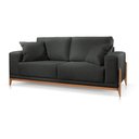 Ver imagem 2 de Sofá Paris Couro Preto 3 Lugares 2,10m Confortável Sala