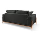 Ver imagem 3 de Sofá Paris Couro Preto 3 Lugares 2,10m Confortável Sala