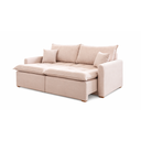 Ver imagem 1 de Sofá Cama Roma 100% Rebatível e Retrátil Luxo com Almofadas Decorativas:Veludo Bege/2,5