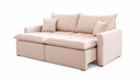 Ver imagem 1 de Sofá Cama Roma 100% Rebatível e Retrátil Luxo com Almofadas Decorativas:Veludo Bege/2,5