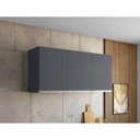 Ver imagem 2 de Armário Aéreo para Cozinha Andréia 120 Cm com 3 Portas Cinza Fosco