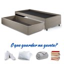 Ver imagem 5 de Base Box Cama Solteirão com Gaveta Sapateira para Colchão 96x203cm Linho