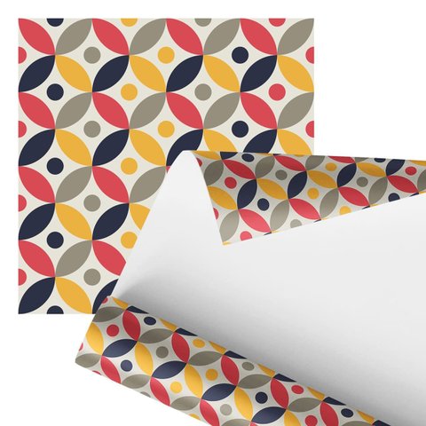 Papel de Parede Adesivo Arabesco Colorido Bolinha 2,80m