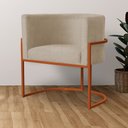 Ver imagem 6 de Poltrona Luana para Sala Base em Bronze Suede Cores - S.A Móveis DS Móveis Capuccino