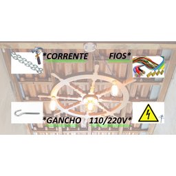 Kit 2 Lustre Luminária Pendente 85cm Leme De Navio 4B - 3