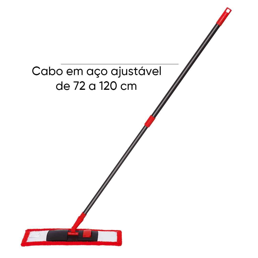 Mop Multiuso Microfibra Flat Vermelho Cinza - 5