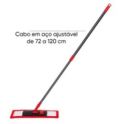 Mop Multiuso Microfibra Flat Vermelho Cinza - 5