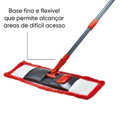 Mop Multiuso Microfibra Flat Vermelho Cinza - 2