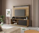Ver imagem 4 de Estante Home Berlin Kappesberg M941 para TV 65 Polegadas Nogueira e Preto Fosco