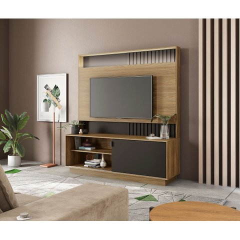 Estante Home Berlin Kappesberg para Tv 65 Nogueira e Preto M941-ngprf