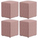Ver imagem 1 de Kit 04 Puffs Quadrado Decorativo Sala de Estar L02 Linho Rosa - Lyam Decor