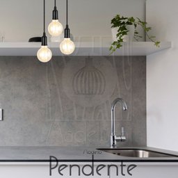 Pendente Industrial Cabo Tecido Triplo Cr E27 Vintage:preto - 2