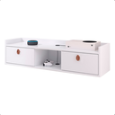 Ver imagem 1 de Rack Suspenso 2 Gavetas Decorativo Puxador Amalfi 0,90 Vegas - Branco