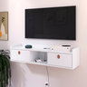 Rack Suspenso 2 Gavetas Decorativo Puxador Amalfi 0,90 Vegas - Branco - 6