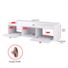 Rack Suspenso 2 Gavetas Decorativo Puxador Amalfi 0,90 Vegas - Branco - 4