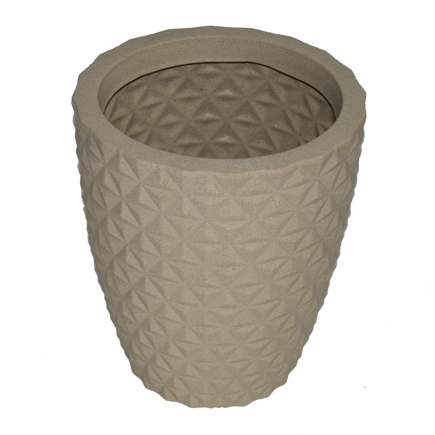 Vaso Planta Decorativo Jardim Polietileno Coluna Diamante 31x40:Bege - 3