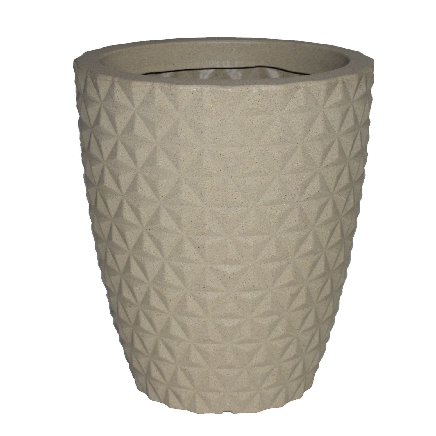 Vaso Planta Decorativo Jardim Polietileno Coluna Diamante 31x40:Bege - 2