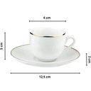 Ver imagem 2 de Jogo 6 Xícaras Café com Pires em Porcelana 90ml Legacy Gold Mesa Posta Servir