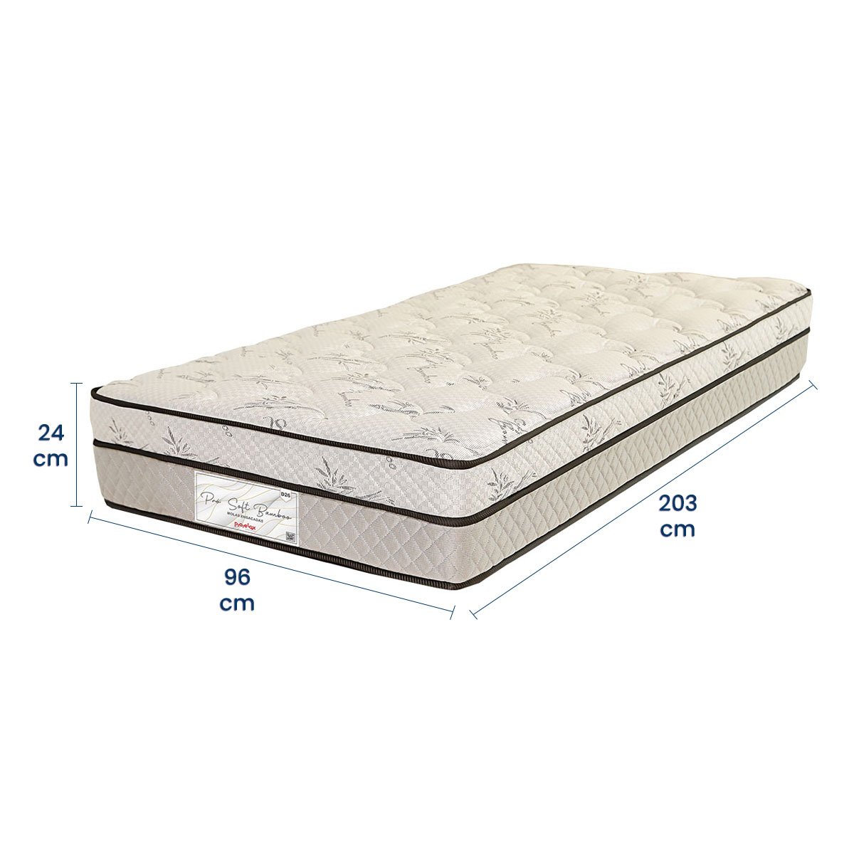 Colchão Solteiro King 96x203x24 Pro Soft Bamboo Prorelax Molas Ensacadas Pillow Top Turn Free - Cinz - 5