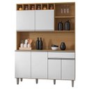 Ver imagem 1 de Armário para Cozinha Kit Alice Amêndoa Branco - Ajl