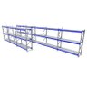 Kit 8 mini porta pallet 250 kg 180x200x60 (CxLxP) cinza com azul bandejas mdf branco - 1