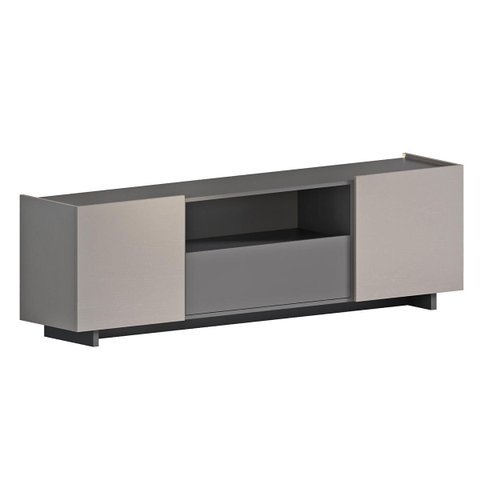 Rack para TV até 60 Polegadas 180cm 2 Portas com Gaveta Grafite/Fume 2090