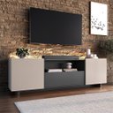 Ver imagem 3 de Rack para TV até 60 Polegadas 180cm 2 Portas com Gaveta Grafite/Fume 2090