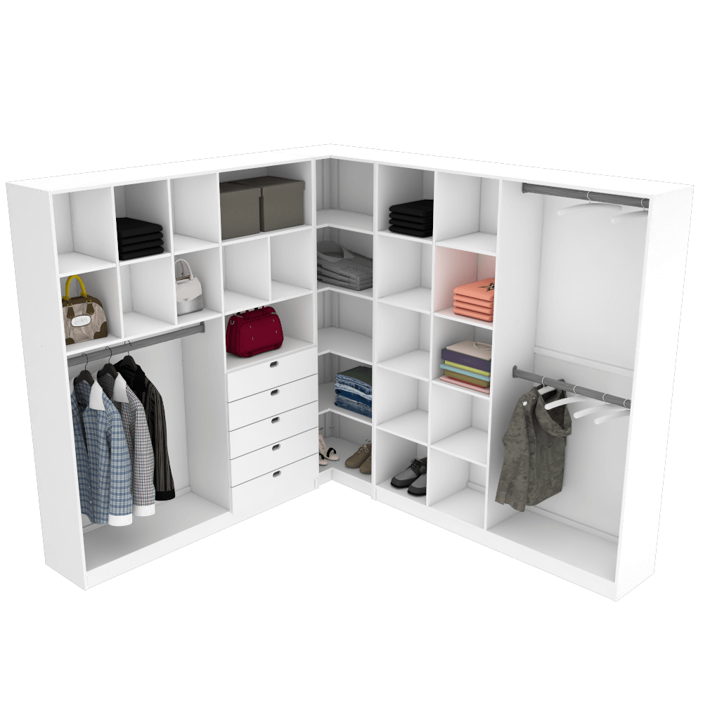 KIT CLOSET MODULAR M77.2021.B (102,42,44) CASA, QUARTO MUNDI MOVEIS