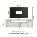 Ver imagem 3 de Rack Madesa Cancun e Painel para TV até 58 Polegadas Branco/Preto 098N Cor:Branco/Preto