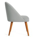 Ver imagem 5 de Kit 04 Cadeiras Poltrona de Jantar Luna Suede Cinza Pés Palito Castanho
