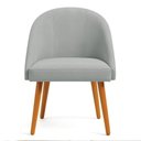 Ver imagem 4 de Kit 04 Cadeiras Poltrona de Jantar Luna Suede Cinza Pés Palito Castanho