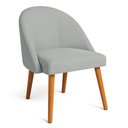Ver imagem 3 de Kit 04 Cadeiras Poltrona de Jantar Luna Suede Cinza Pés Palito Castanho