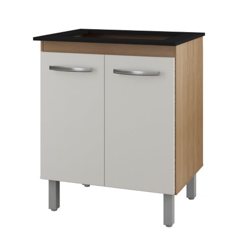 Balcão Jade para Cooktop 5 Bocas 2 Portas Savana Off White Moblis