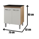 Ver imagem 2 de Balcão Jade para Cooktop 5 Bocas 2 Portas Savana Off White Moblis