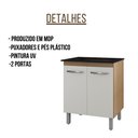 Ver imagem 3 de Balcão Jade para Cooktop 5 Bocas 2 Portas Savana Off White Moblis