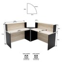 Ver imagem 3 de Balcão de Atendimento em L 120x60cm para Loja e Recepção + Cadeira Ergonômica Netflex Reclinável