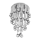 Ver imagem 2 de Lustre De Cristal, Para Sala/Quarto, Com 60cm de Alt, Base Espelhada 30Cm de Diâmetro, Esferas de Cr