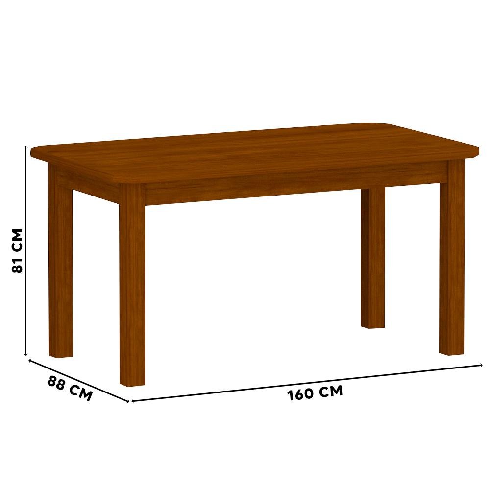 Mesa Com 6 Cadeiras Estofadas Madeira Maciça Mel Vermelho Pérola Nemargi - 3